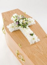 White, cross, funeral, tribute, wreath, flowers, Gravesend, florist, delivery 
