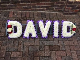 Name, letters, funeral, tribute, wreath, flowers, Gravesend, florist, delivery 