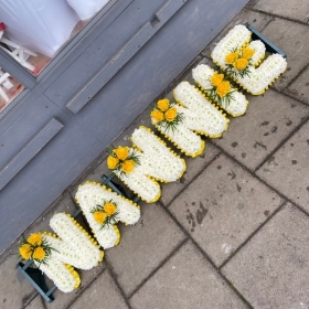 Nannie, letters, word, Funeral, sympathy, wreath, tribute, flowers, florist, gravesend, Northfleet, Kent, London