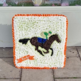 Horse, jockey, race, Funeral, sympathy, wreath, tribute, flowers, florist, gravesend, Northfleet, Kent, London, Essex 