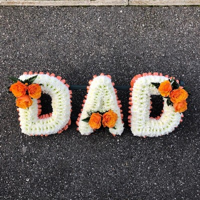 Dad, daddy, father, funeral flowers, funeral tribute, florist, gravesend