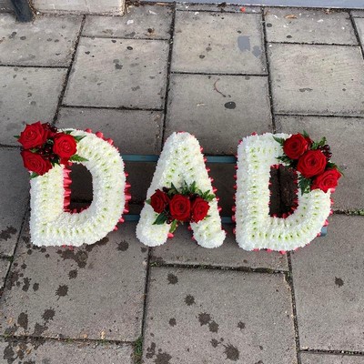 Dad, daddy, father, funeral flowers, funeral tribute, florist, gravesend