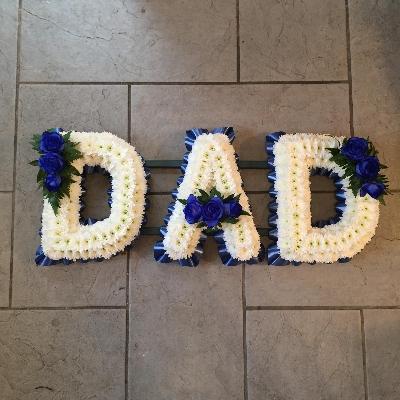 Dad, daddy, father, funeral flowers, funeral tribute, florist, gravesend