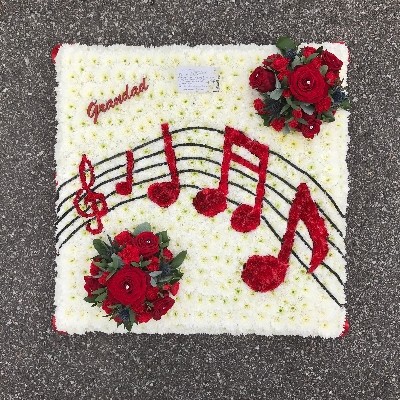 Music, musical, note, funeral, flowers, tribute, Gravesend, Florist, kent