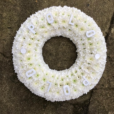 Polo, mint, funeral, tribute, flowers, wreath, Gravesend, florist, delivery