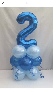 Number balloon table arrangement