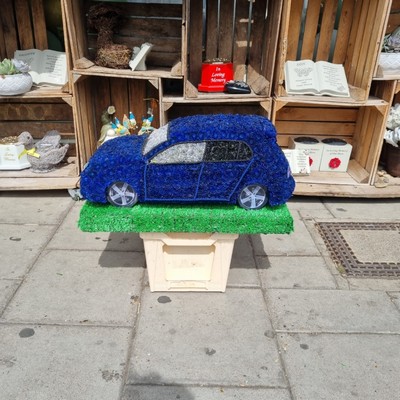 3D, VW, polo, car, funeral, flowers, tribute, wreath, gravesend, northfleet, kent