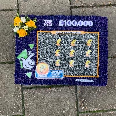 Lotto, lottery, scratch, card, funeral, flowers, tribute, wreath, gravesend, northfleet, kent, Florist, delivery