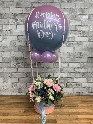 Hot, air, balloon, flower, arrangement, hatbox, gift, mother’s, day, mum, gravesend, northfleet, florist, kent, london