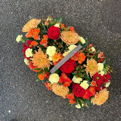 Autumnal, autumn, basket, arrangement, Funeral, wreath, tribute, flowers, florist, gravesend, northfleet, kent