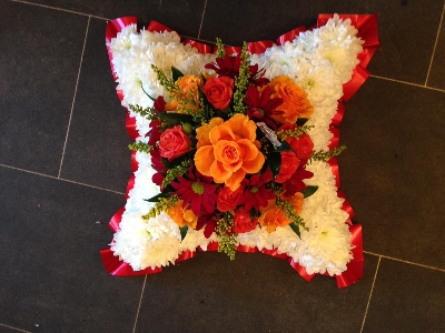 Autumn, cushion, Funeral, sympathy, wreath, tribute, flowers, florist, gravesend, Northfleet, Kent, london