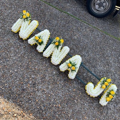 Nana, nana JI, letters, word, Sikh, funeral, tribute, Indian, wreath, flowers, florist, gravesend, northfleet, guru, Nanak, gurdwara, kent, london