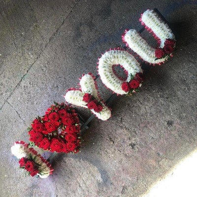 I love you, love, heart, you, letters, red, rose, Funeral, sympathy, wreath, tribute, flowers, florist, gravesend, Northfleet, Kent, london