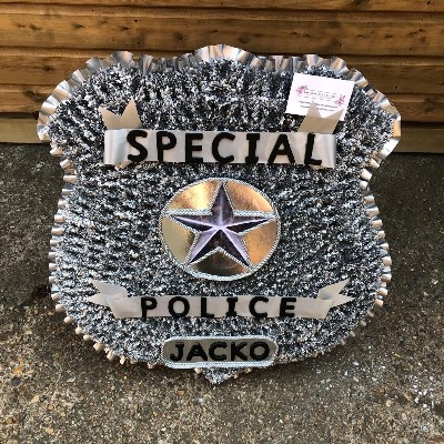 Special, police, badge, shield, Funeral, sympathy, wreath, tribute, flowers, florist, gravesend, Northfleet, Kent, london