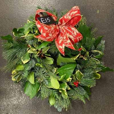 Mixed foliage wreath