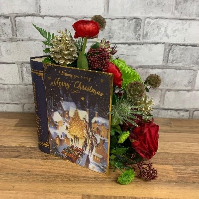 Christmas book arrangement