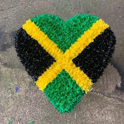 Jamaican, Jamaica, flag, heart, green, yellow, black, Funeral, sympathy, wreath, tribute, flowers, florist, gravesend, Northfleet, Kent, london 