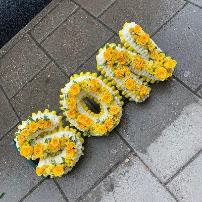 Son, daughter, letters, word, Funeral, sympathy, wreath, tribute, flowers, florist, gravesend, Northfleet, Kent, london