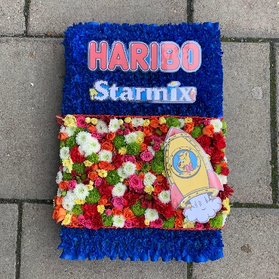 Haribo, sweets, star mix, bag, Funeral, sympathy, wreath, tribute, flowers, florist, gravesend, Northfleet, Kent, london