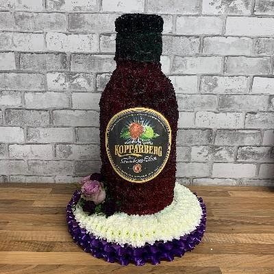 Kopperberg, cider, bottle, 3D, Funeral, sympathy, wreath, tribute, flowers, florist, gravesend, Northfleet, Kent, london