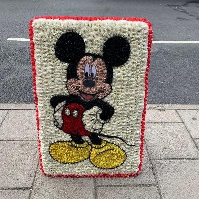 Mickey, mouse, Disney, Funeral, sympathy, wreath, tribute, flowers, florist, gravesend, Northfleet, Kent, london