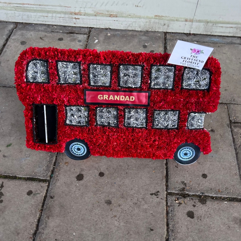 Double, decker, bus, London, arriva, Funeral, sympathy, wreath, tribute, flowers, florist, gravesend, Northfleet, Kent, London
