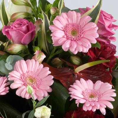pink, red, white, seasonal, handtie, bouquet, www.thegravesendflorist.co.uk