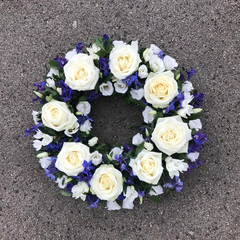 White & Blue Wreath