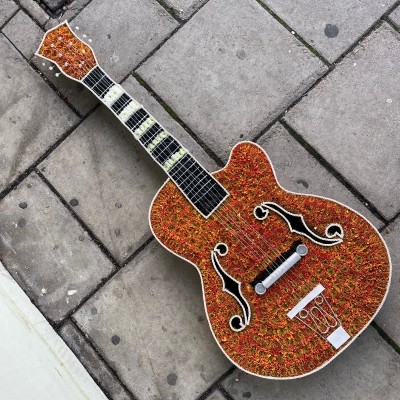 Gibson, f hole, parlour, guitar, custom, bespoke, guitarist, Funeral, sympathy, wreath, tribute, flowers, florist, gravesend, Northfleet, Kent, London