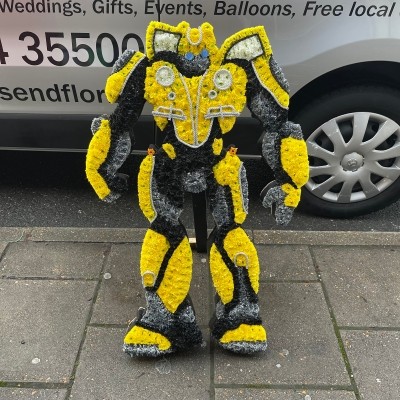 Bumblebee, bumble, bee, transformer, autobot, Funeral, sympathy, wreath, tribute, flowers, florist, gravesend, Northfleet, Kent, London