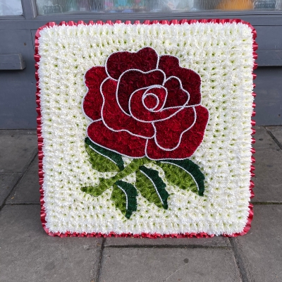 Red, England, rugby, rose, Funeral, sympathy, wreath, tribute, flowers, florist, gravesend, Northfleet, Kent, London