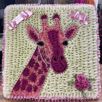 Giraffe, Funeral, sympathy, wreath, tribute, flowers, florist, gravesend, Northfleet, Kent, London, Essex 