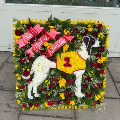 Greyhound, dog, racing, Funeral, sympathy, wreath, tribute, flowers, florist, gravesend, Northfleet, Kent, London, Essex 
