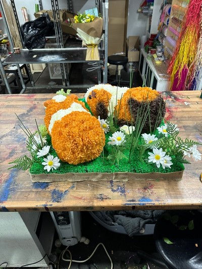Guinea pig, cute, Funeral, sympathy, wreath, tribute, flowers, florist, gravesend, Northfleet, Kent, London, Essex 