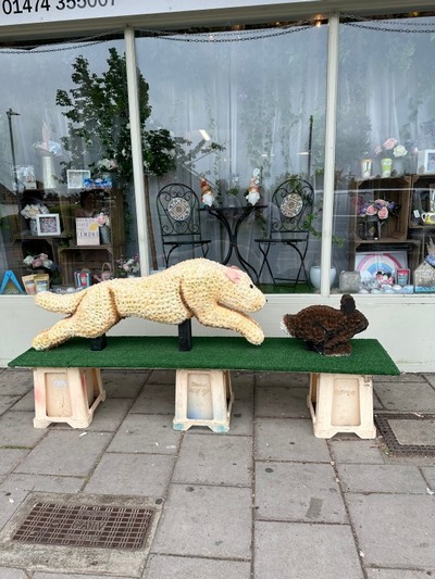 Dog, lurcher, greyhound, racing, chasing, coursing, hare, rabbit, traveller, gypsy, Funeral, sympathy, wreath, tribute, flowers, florist, gravesend, Northfleet, Kent, London