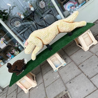 Dog, lurcher, greyhound, racing, chasing, coursing, hare, rabbit, traveller, gypsy, Funeral, sympathy, wreath, tribute, flowers, florist, gravesend, Northfleet, Kent, London