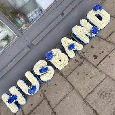 Husband, letters, words, Funeral, sympathy, wreath, tribute, flowers, florist, gravesend, Northfleet, Kent, London