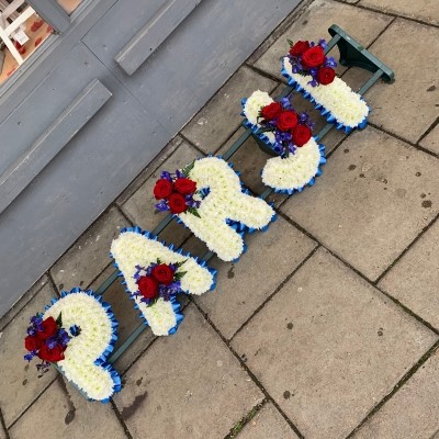 PARJI, Indian, Sikh, Punjabi, letters, word, Funeral, sympathy, wreath, tribute, flowers, florist, gravesend, Northfleet, Kent, London