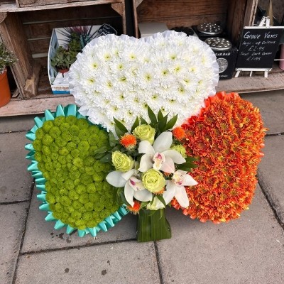 Irish, flag, shamrock, green, white, orange, lucky, good, luck, Funeral, sympathy, wreath, tribute, flowers, florist, gravesend, Northfleet, Kent, London