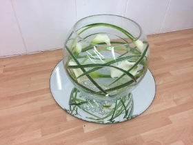 Calla Lily Globe Vase Arrangement