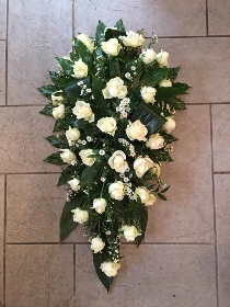 rose, coffin spray, funeral flowers, funeral tribute, gravesend, florist