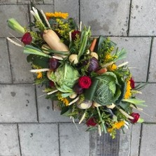 Vegetable, fruit, allotment, coffin, spray, funeral, gravesend, Kent, flowers, Florist, 