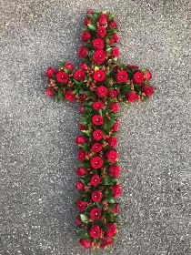 Rose, cross, coffin, funeral, flowers, florist, tribute, wreath, Gravesend, delivery