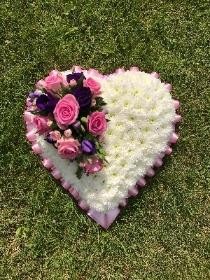 Pink & mauve white based heart