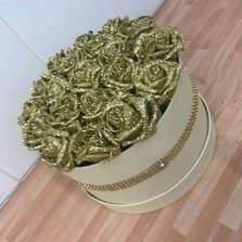 Artificial, rose, hatbox, glitter, luxury, forever, flowers, Gravesend, special, birthday, valentines, anniversary, flowers, florist, Gravesend 