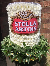 John smiths, beer, bitter, drink, can, tin, 3D, Funeral, sympathy, wreath, tribute, flowers, floral, Gravesend, kent, london