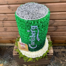 John smiths, beer, bitter, drink, can, tin, 3D, Funeral, sympathy, wreath, tribute, flowers, floral, Gravesend, kent, london