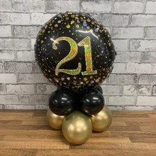 Printed balloon table arrangement