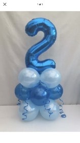 Number balloon table arrangement