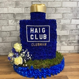 Haig club, whiskey, bottle, 3D, Funeral, sympathy, wreath, tribute, flowers, florist, Gravesend, northfleet, Kent, London 